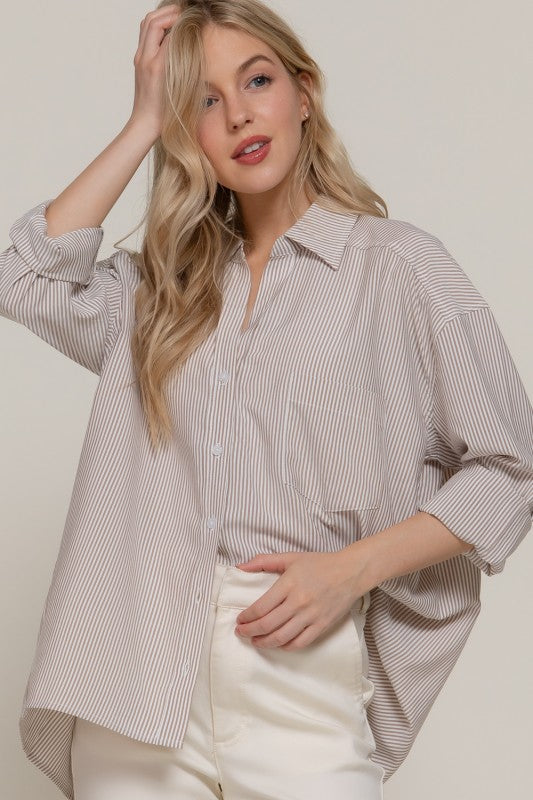 Fall Oversized Striped Long Sleeve