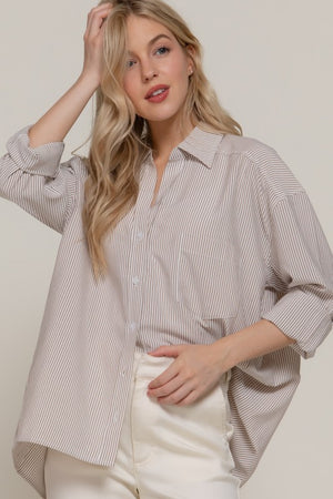Fall Oversized Striped Long Sleeve
