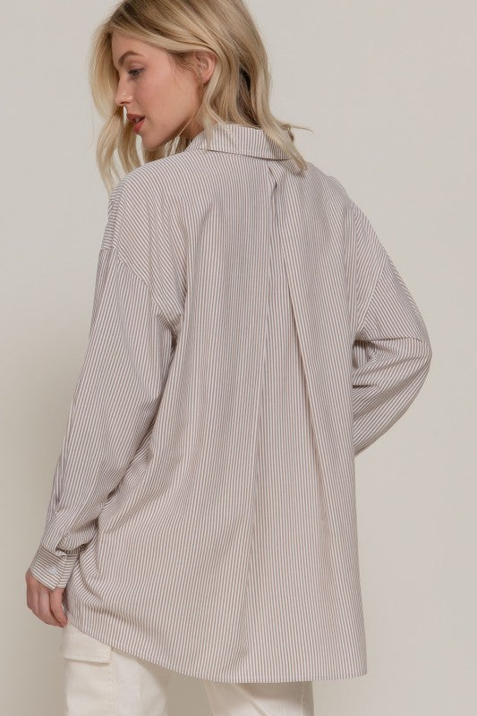 Fall Oversized Striped Long Sleeve
