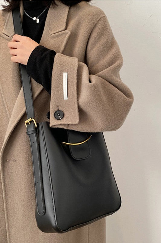 Black Messenger Crossbody Bag