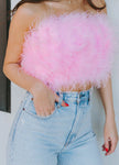 Phoebe Pink Feather Top