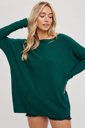 Hunter Green Dolman Top