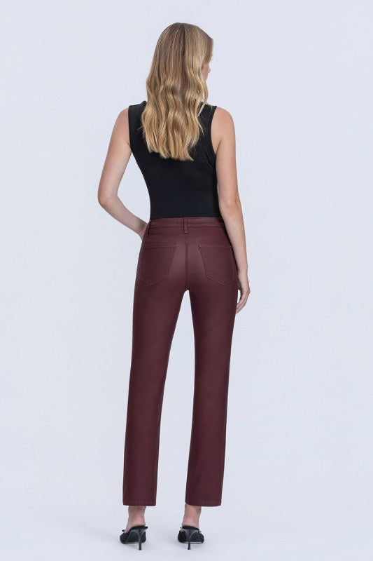 Wine Coated High Rise Jeans