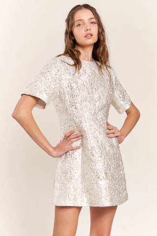 White Brocade Dress