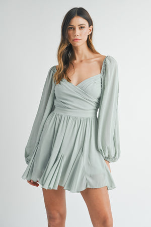 Sage Lattice Back Dress