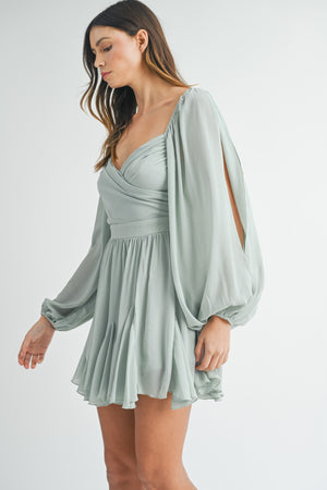 Sage Lattice Back Dress