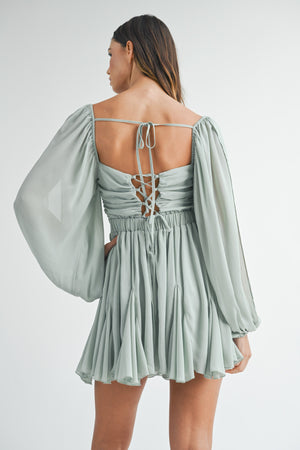 Sage Lattice Back Dress