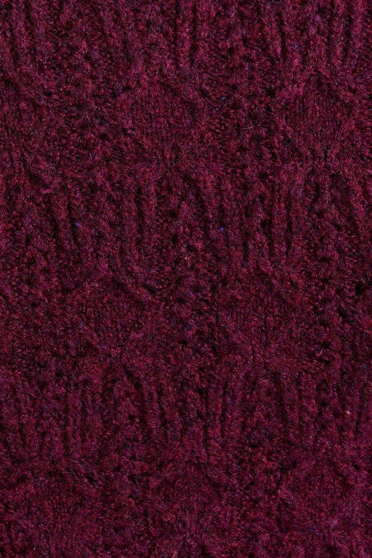 Burgundy Pearl Button Cardigan