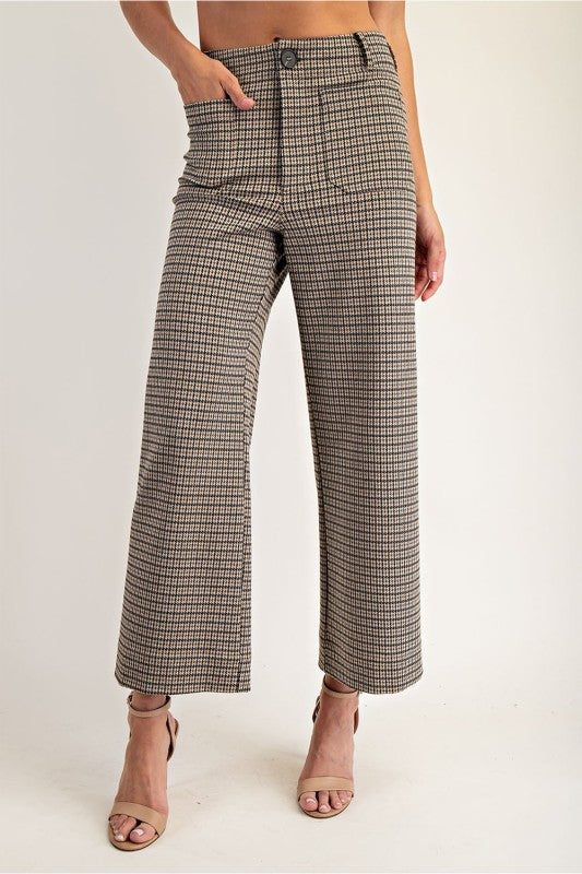 Houndstooth Wide Leg Pant