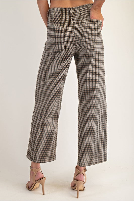 Houndstooth Wide Leg Pant