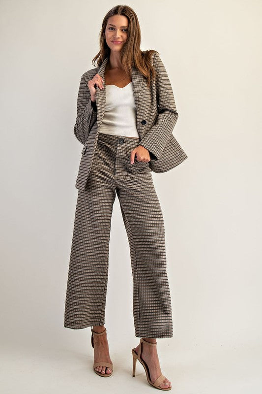 Houndstooth Wide Leg Pant