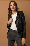 Leather Buckle Moto Jacket