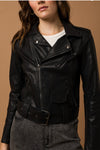 Leather Buckle Moto Jacket