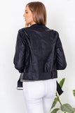 Leather Buckle Moto Jacket