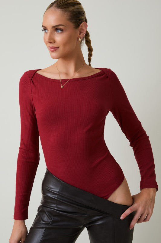 Cranberry Boat Neck Bodysuit