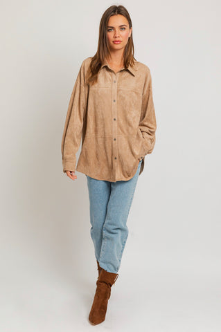 Suede Oversized Shirt