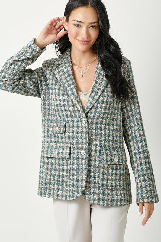 Houndstooth Double Breasted Jacket