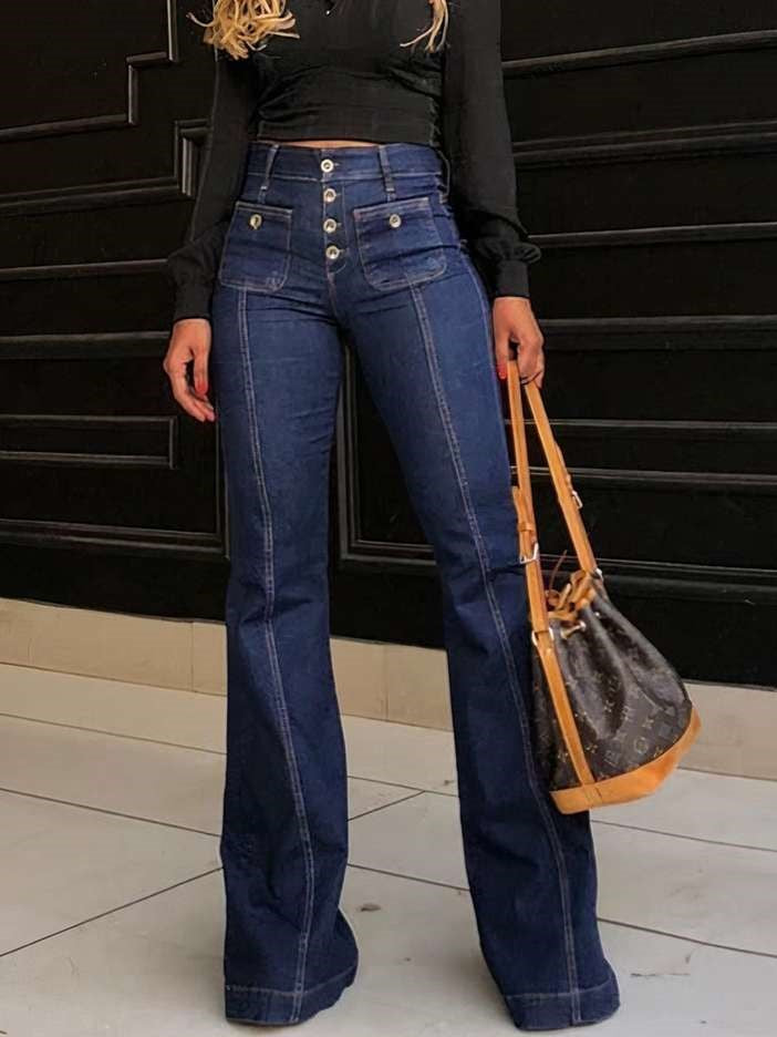 Blue Denim Flare Jeans