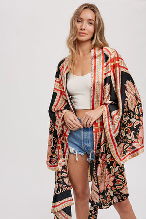 Scarf Print Kimono