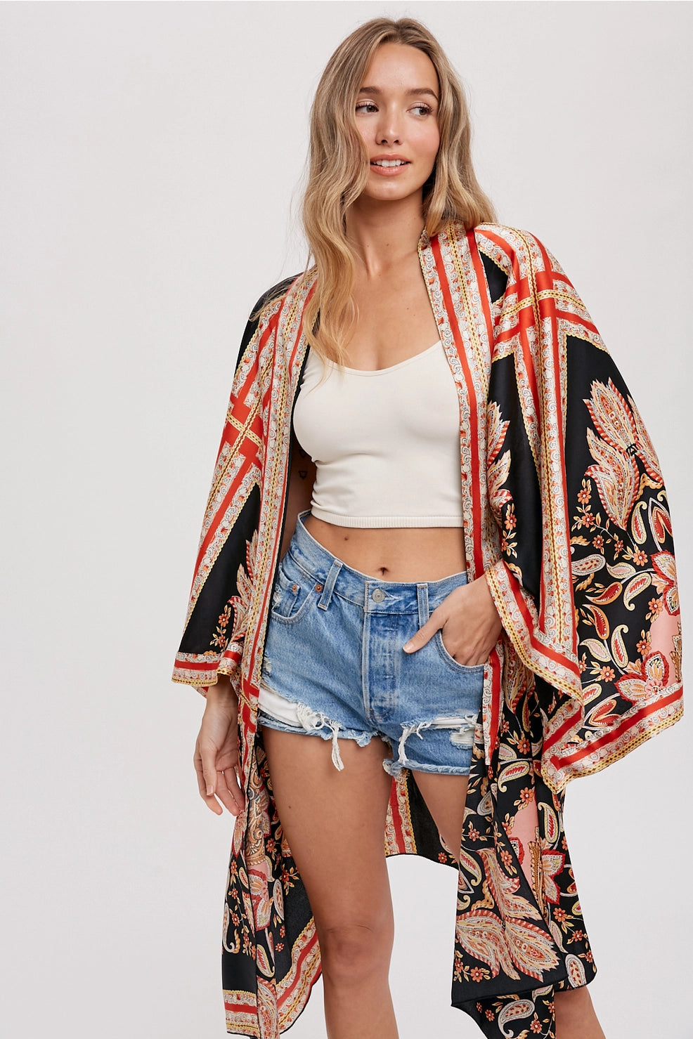 Scarf Print Kimono