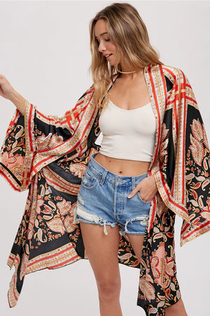 Scarf Print Kimono