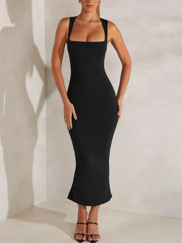 Slim Fitting Black Dress