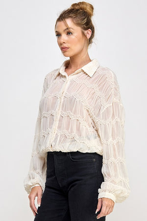 Butter Cream Sheer Blouse