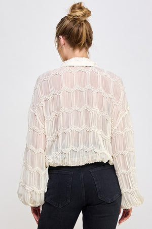 Butter Cream Sheer Blouse