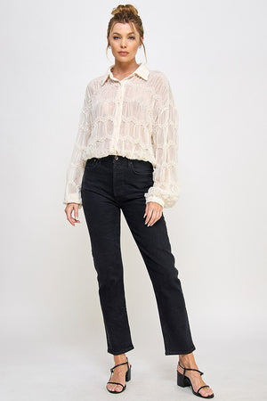 Butter Cream Sheer Blouse