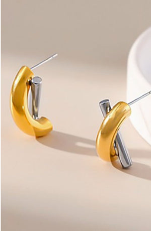 Two Tone Twist Earrings