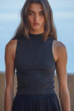 Black Lurex Mock Tank