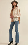 Taupe Color Block Blouse