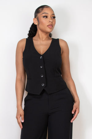 Black Fitted Vest