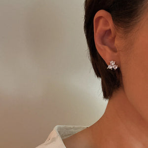 Faceted Trio Crystal Stud Earrings