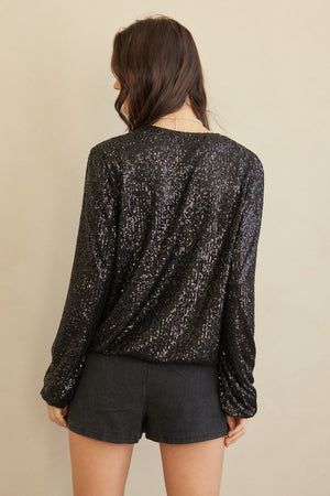 Black Sequins Bomber Jacket