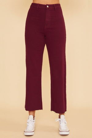 Wine Wide Leg Trousers