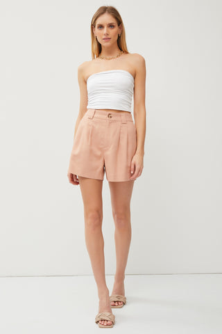 Apricot Linen Shorts