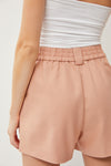 Apricot Linen Shorts