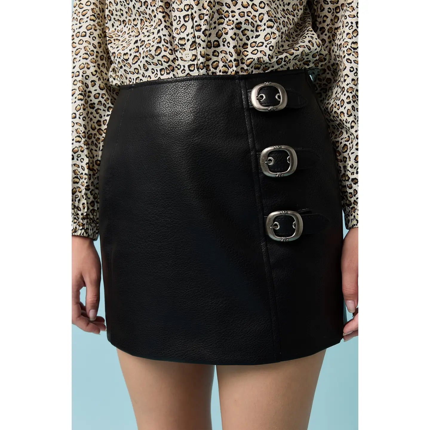 Faux Leather Pebble Skirt