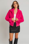 Fuschia Faux Fur Jacket
