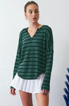 Striped Everyday Long Sleeve - Hunter Green