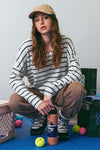 Striped Everyday Long Sleeve - White