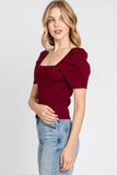 Burgundy Square Neck Sweater