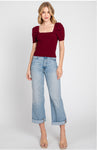 Burgundy Square Neck Sweater