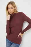 Merlot Turtleneck Knit Top
