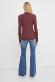 Merlot Turtleneck Knit Top