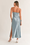 Dusty Blue Strapless Gown
