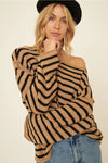 Sand Striped Oversized Sweater