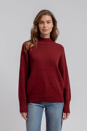 Cranberry Ribbed Sweater