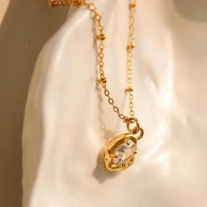 Crystal 18K Gold Necklace